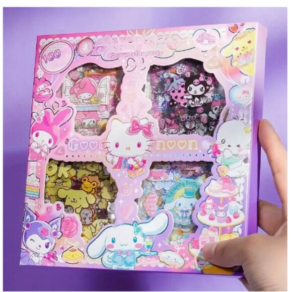 Other - 100 Pages Sanrio Hello Kitty Cinnamoroll Melody Kuromi Waterproof PET Material H